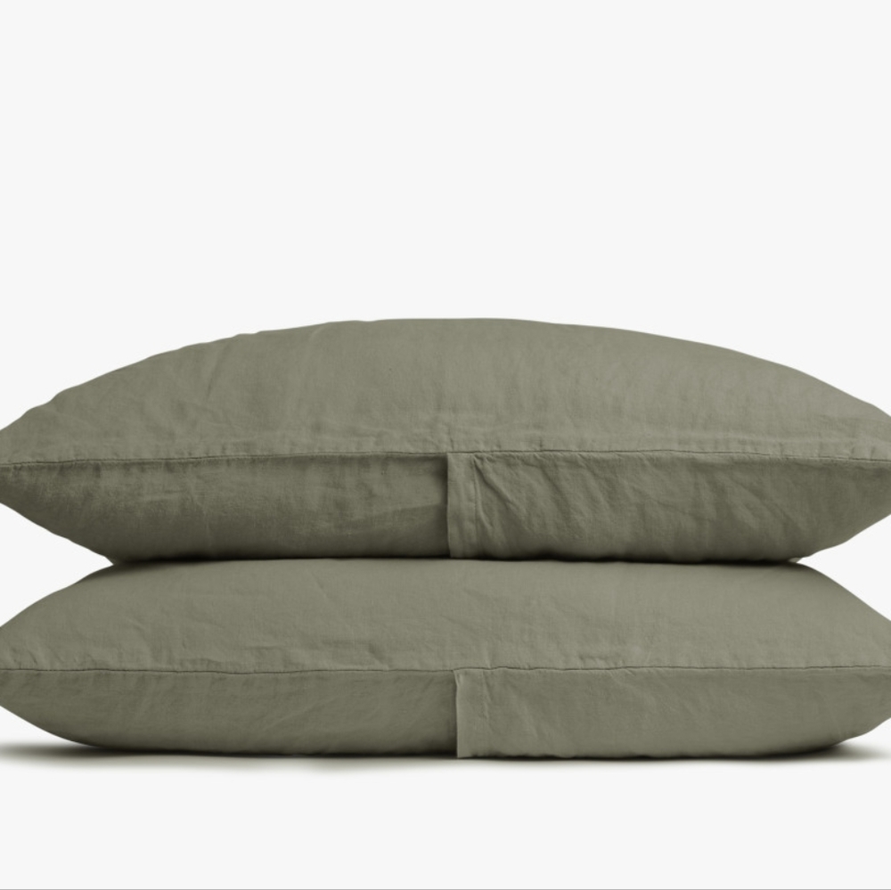Parachute Home - Linen Pillowcase Set - Standard Size - Moss